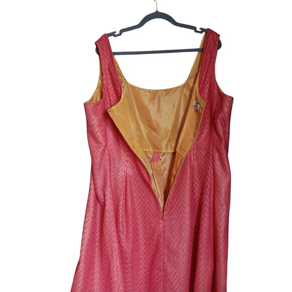 JONES STUDIO Dress Plus 20W 2X Pockets Pleats Pink Crochet Overlay Dressy Event - Picture 5 of 8